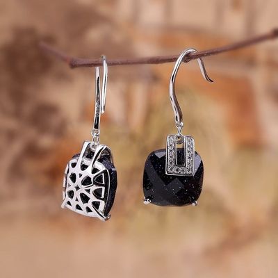 925 Silver Inlaid Crystal Earrings / Crystal Fashion Earrings / Green Crystal Earrings / Blue Sandstone Earrings/Dangle & Drop Earrings
Message Seller