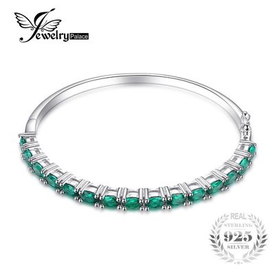 Gift Idea - 5.8ct Created Emerald Bracelet 925 Sterling Silver $116.99