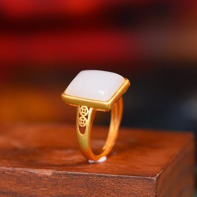Golden Inlay Ring - Branch Open Ring - boho ring - solitaire ring - rings for women stone - Golden rings for women