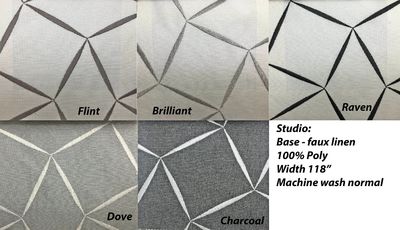 Flat Roman Shade "Studio Brilliant" with geometric embroidery pattern, Roman Shade with chain mechanism, custom made window treatments $225.00