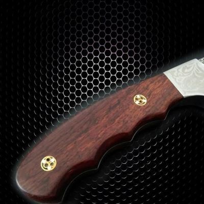 Hand Forged Hunting Knife Fixed Blade Damascus Knife Leather Scabbard wood handle $91.00