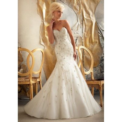 Mori Lee 1922 Strapless Beaded Mermaid Wedding Dress - Crazy Sale Bridal Dresses|Special Wedding Dresses|Unique 2017 New Style Dresses