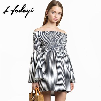 Vogue Sexy Sweet Frilled Sleeves Bateau High Waisted Multi Layered Summer Dress - Bonny YZOZO Boutique Store