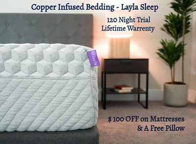The copper infused bedding by Layla Sleep is best for side sleepers. Our copper infused mattress has double firmness options with one side firm and other side soft. Call us or visit our website for any details.
https://laylasleep.com/product/layla-mattre...