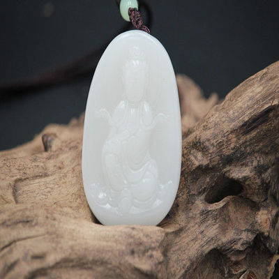 Guanyin Buddha Pendant / White Hetian Jade / Charm Amulet Necklace / Hetian Jade Jewelry / Jade Pendant / Buddha Statue Jade Necklace
Ask a question