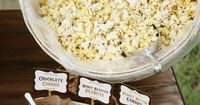 Popcorn bar: great "make your own" party snack, perfect for slumber parties, movie night, etc.