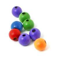 Pack of 200 Assorted Colours Round Wooden Beads. 8mm x 6mm Natural Wood Spacers £7.99
