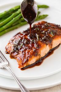 Recipe for Balsamic Glazed Salmon - Here is a 30 minute dish you seriously don’t want to miss out on! This salmon is one of the best I’ve ever had. I’m obsessed with balsamic vinegar and the depth of flavor it has once it has simmered do...