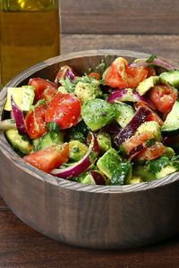 This Salad Is Going To Make You Feel So Good About Life After You Eat It This Cucumber, Tomato, and Avocado Salad is not only delicious but also very healthy fo