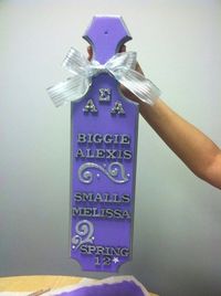 Sorority Paddles | Alpha Sigma Alpha | Purple greek paddle with silver letters and bow! #biglittle
