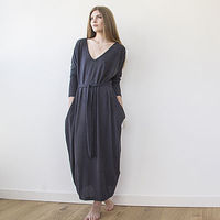 Dark Gray Maxi Knitted Dress - women’s fashion