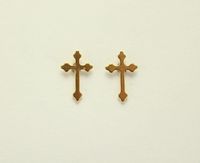 Gold Plated Tiny Magnetic Cross Earrings 10 x 15 mm $25.00 Designed by LauraWilson.com