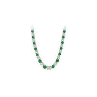 14K White Gold Emerald & Diamond Eternity Necklace 17.00 CT TGW for just $21373.35. @thelavenderlilac