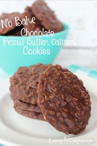No Bake Chocolate Peanut Butter Oatmeal Cookies